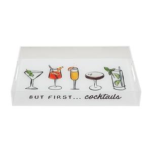 Mud Pie Acrylic Bar Tray, 9 1/2" x 14", Clear