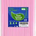 Solid Pink Disposable Paper Drinking Straws 7.75 inch 100 Counts - for Party, Cocktails, Cake Pops, Bars, Restaurants, 7.75" x 0.24"