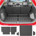 powoq Cargo Mat Compatible with 2018-2024 Chevrolet Equinox GMC Terrain Trunk Liner TPE Cargo Liner Replacement for 2018-2024 Chevy Equinox GMC Terrain Accessories (Trunk Mat+Backrest Mats)