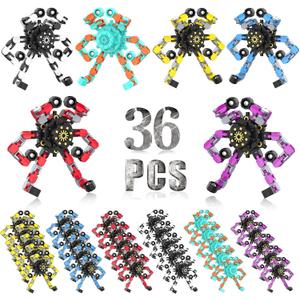 Easter Basket Stuffers 36PC Transformable Fidget Spinner for Kids,Deformable Chain DIY Robot Spinner Sensory Toy, Stress Relief Fingertip Gyros Fidget Toys Party Favors