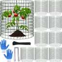 10 Pack Plant Protectors from Animals, 13.5" Dia X 14" H Wire Plant Protector Cage, 30pcs Metal Mesh Garden Cloches to Keep Rabbits, Squirrels and Chicken Out and Protection Vegetables Flowers Shrubs