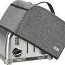 HOMEST Toaster Cover with Pockets Compatible with Cuisinart 4 Slice, Can Hold Jam Spreader Knife & Toast Machine Tongs, Dust and Fingerprint Protection, Grey