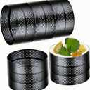 DATANYA 12Pack Perforated Tart Rings Stainless Steel 3.15 Inch Round Mousse Cake Ring Metal Pastry Mold for Baking Cooking Desserts, small fruit tartet crust 8cm