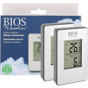 Bios Indoor/Outdoor Wireless Thermometer (Silver) (6-Inch x 6.25-Inch x 0.6-Inch)