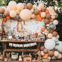 Fall Balloon Arch Kit 140Pcs Woodland Baby Shower Decorations Pumpkin Fall Balloon Garland Orange White Gray Nude Brown Balloons for Thanksgiving Birthday Decorations