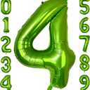 4 x 40 Inch Green Number Balloon 4, Large Number Foil Balloons Mylar for Girl Boy Birthday Party Celebration Decorations Supplies, Digital Balloons for Wedding Anniversary Events Decorations