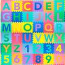 ProSource Kids Puzzle Alphabet, Numbers, 36 Tiles and Edges Play Mat, 12" by 12", Abc & 123