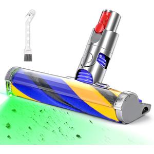 OTTWL V12 Soft Roller Replacement Head Compatible with Dyson V9, Digital Slim, V12, SV20, SV30, SV46, SV57 Cordless Vacuum Cleaners, Fluffy Head with LED Green Light, Suitable for Hardwood Floor