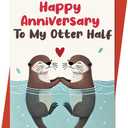 3 x Anniversary Card Gifts for Husband Wife Couple | Happy Anniversary Decorations for Women Men Him Her, Printed Message Inside with Envelope, 8"x 5.3" Gift Idea, 8.0 x 5.3 inches