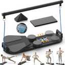Pilates Board,Pilates Reformer Sets, Multifunctional Abdominal Pilates Board for Home Workout Equipment, Portable Foldable Ab Board Trainer Pilates Exercise Machine, Pilates Reformer Board for Women (Deep black)