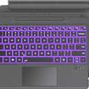 OMOTON Keyboard for Surface Pro 11/10/9/8/X, [13 inch], Bluetooth Type Cover for Surface Pro, 7-Color Backlit, Ultra-Slim Wireless Keyboard with Touchpad & Pencil Holder, Built-in Rechargeable Battery
