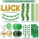 76-Piece St Patricks Day Decorations Kit, Party Favors Include Foil Balloons, Garland Banner, Balloons, Paper Poms, Tinsel Garland, Necklace, Hanging Garland, Fringe Curtains for Irish Party Supplies