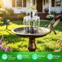 Solar Water Fountain, Upgrade Solar Fountain Pump Kit with 4 Nozzles & 9.94ft Cable, Outdoor 2w Solar Fountain for Bird Bath, Garden, Pool, Pond