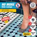 Shower Threshold Water Dam Barrier 40" - White Collapsible Shower Water Blocker - Guard for Walk in Shower - Water Guard Stopper for Floor - Shower Door Water Blocker - Triangular - By Hippo Dam