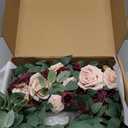 Ling's moment 2PCS Artificial Floral Swags Centerpieces Burgundy Wedding Flower Greenery Arrangements for Sweetheart/Head Table Decor Wedding Car Wall Window Arch Home Garden Decor Blush Marsala