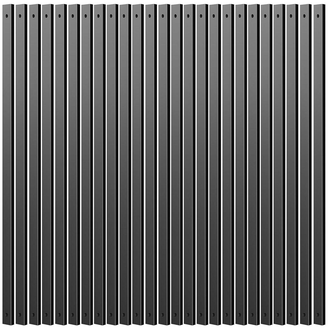 Deck Balusters, 26 Inch, Straight Flat Baluster, Black, Metal Deck Stairs Railing, 25 Pack Hollow Rectangle Deck Balusters for Deck Railing