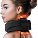 Heated Neck Brace Cervical Collar  Neck Support Brace with Heating Pad, Soft Foam Wraps Keep Vertebrae Stable and Aligned for Relief of Cervical Spine Pressure for Women & Men Black (L Size)