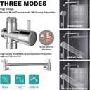 Shower Head with Handheld Combo 10" Chrome High Pressure Rain Shower Head 11" Adjustable Extension Arm and 5 Settings Adjustable SUS 304 Handheld Showers with 59" Hose, 2-in-1 Shower Holder