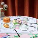 Mahjong Tablecloth 55" x 55" Polyester Square Instructional Design with Rules for Family Game Night Party Favor Supplies (Elegant)