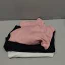 Riyiper 3 Pack Women's Oversized T-Shirt Half Sleeve Summer Tees Casual Loose Fit Crew Neck Basic Tops(Black, White, Pink,Large)