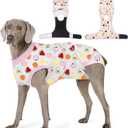 Dog Recovery Suit for Post Surgery, E-Collar Cone Alternative for Female Spay & Male Neuter, Breathable Soft Onesie for Abdominal Wounds & Skin Disease, Anti-Lick Surgical Suit for Dogs, Fruit, L