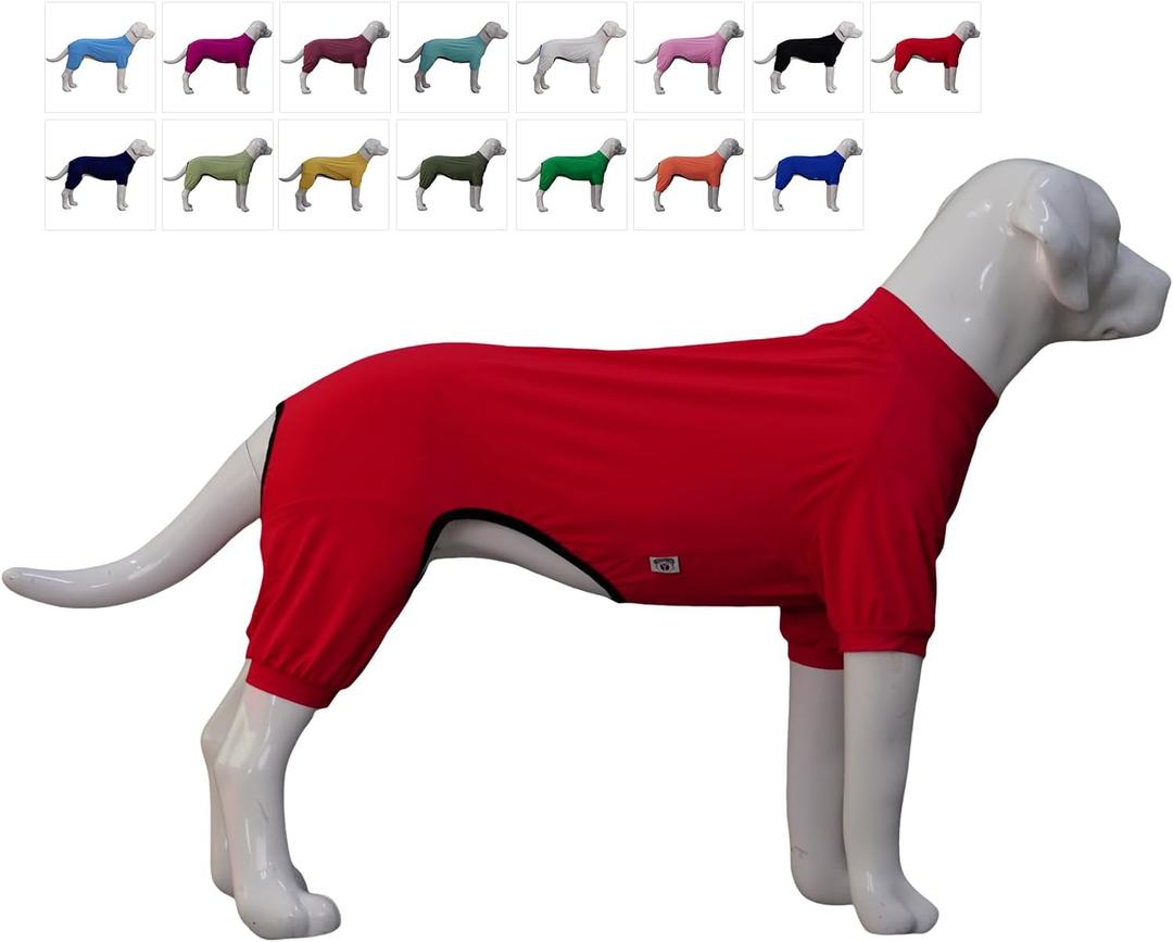 LoveLongLong Dog Jumpsuit with UV Protection and Quick-Dry Fabric for Spring Summer Pet Pajamas Red S