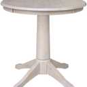 International Concepts 30" Round Top Pedestal Table-28.9" H, Washed Gray Taupe