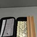 Jumbo Dominos Set for Adults with 4 Wooden Racks/Trays, Double 6 Dominoes Travel Set with Portable Case Double Six Dominoes Set with 4 Tiles Holders, 28 Tiles Dominos Set for Family Board Games White