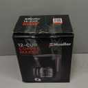 Mueller 12-Cup Drip Coffee Maker - Borosilicate Carafe, Auto-Off, Reusable Filter, Anti-Drip, Keep-Warm Function, Clear Water Level Window Coffee Machine, Kitchen Essentials & Accessories (Black)