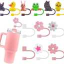 Velaco 8PCS Silicone Straw Covers Cap for Stanley Cup, 10mm Cute Straw Toppers for20 30 40 oz Tumblers, Dust-Proof Drinking Cup Accessories