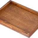 PATIKIL Wood Serving Tray 10x7 Inch Outer Base, Rectangular Decorative Platter for Home Decor Kitchen Table Candle Holder, Brown