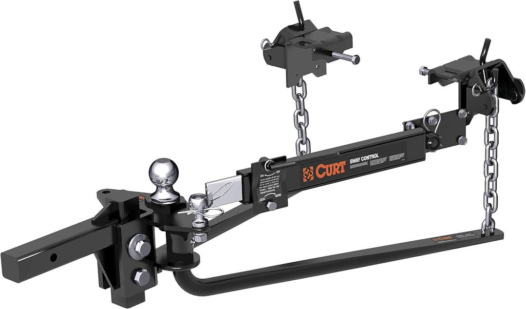 CURT 17063 MV Round Bar Weight Distribution Hitch with Sway Control, Up to 14,000 lbs., 2-Inch Shank, 2-5/16-Inch Ball