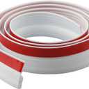 Door Bottom Weather Stripping Seal, 100cm TPE Draft Stopper for Gaps, Windproof, Soundproof, Protection for Residential, Brown(white)