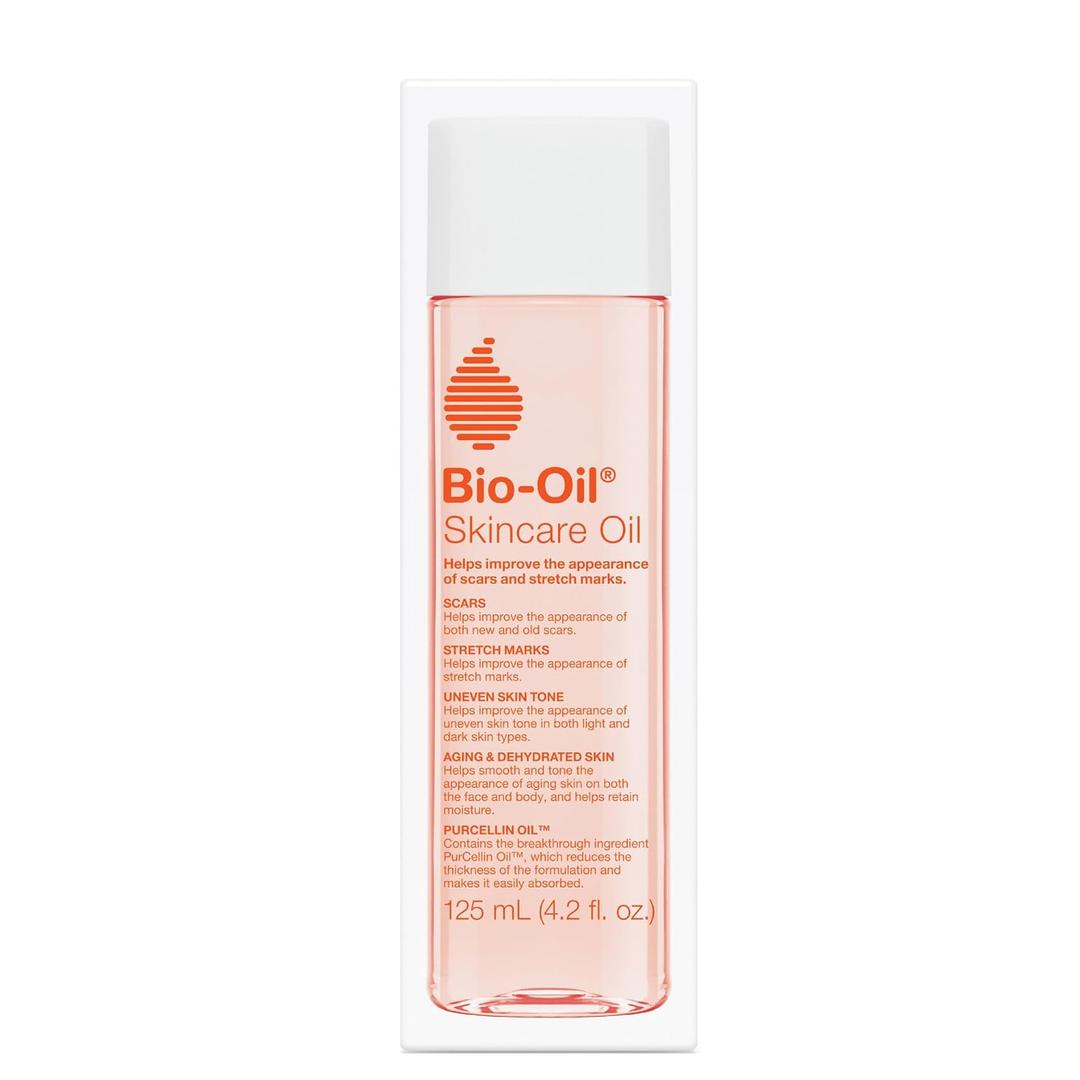 Bio-Oil Skincare Body Oil Serum for Scars and Stretch Marks, Face and Body Moisturizer with Vitamin E & A for Sensitive Dry Skin, Dermatologist Recommended, Non-Comedogenic, 4.2 Oz