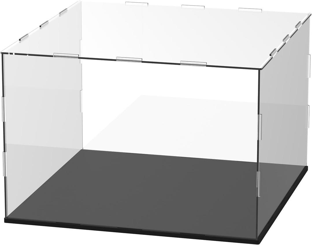 M METERXITY Clear Acrylic Display Case, 12 x 12 x 8 Inch Assemble Clear Acrylic Display Box Dustproof for Action Figures/Model/Statues/Collectibles/Doll/Toys/Home Storage