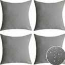 Home Brilliant Outdoor Euro Shams Set Throw Pillows Covers 20x20 Grey Couch Pillow Covers Decorative Pillowcase, 20inch, 50cm, Pack of 4, Light Grey