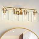 Bathroom Vanity Light Over Mirror,Bathroom Light Fixture Wall Sconce Lighting for Bedroom,Living Room (Gold, 4-Light)