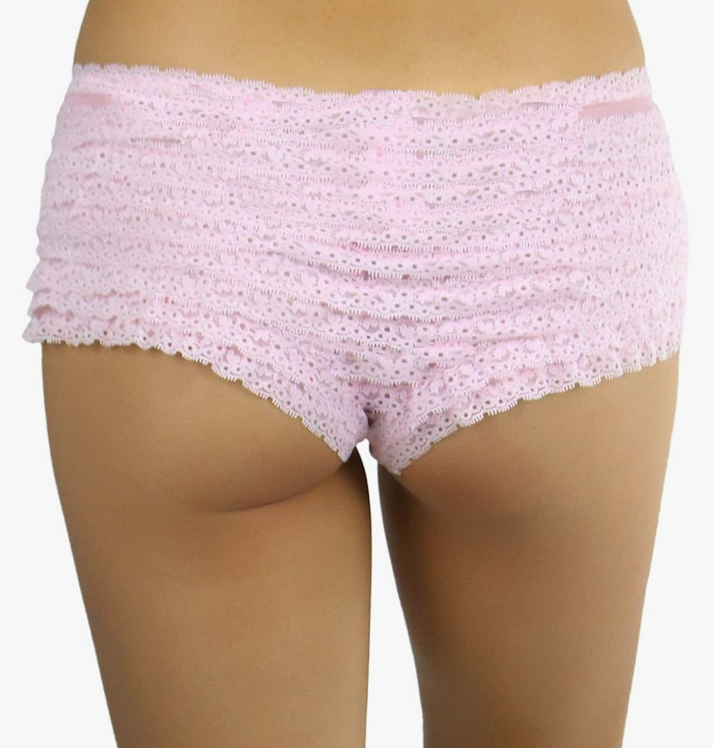 ToBeInStyle Women's Chiffon Ruffle Lace Trim Retro Cheeky Booty Panty Shorts
 OneSize