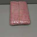 Native Fab Gingham Check 3 Pieces Window Curtain Tiers 26"x36" and Valance 54"x18" Set - Rod Pocket - Semi Sheer - Farmhouse Small Curtain for Kitchen, Bedroom, Living Room - Red and White