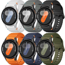 Sport Band for Samsung Galaxy Watch 7 Band 40mm 44mm,No Gap Soft Silicone Strap for Galaxy Watch 6 5 4 FE Band 40mm 44mm/Galaxy Watch 6/4 Classic 47mm 43mm 46mm 42mm/Watch 5 pro 45mm Men Women,6 Pack
