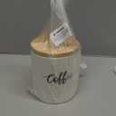 LEETOYI Porcelain Food Storage Containers with Lid, Small Size Design & Saves Space, 4.5 Inch White, Labeled Coffee