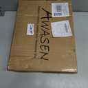 AWASEN Mid Century Nightstand, Rattan Side Table with Drawer, Modern Bedside Table with Storage and Solid Wood Legs for Living Room, Bedroom and Small Space (Brown)