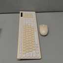 Wireless Keyboard and Mouse Combo, Full-Sized Wireless Keyboard and Adjustable DPI Mouse, 2.4GHz USB Receiver, Keyboard and Mouse for PC, Windows, Desktop, Laptop (Latte Color)