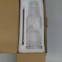 2 Packs Ribbed Glass Tumbler with Lid and Straw 16 oz Cute Ice Coffee Cup Set for Smoothie Juice Matcha Tea Latte Cappuccino Espresso Hot Coffe Water Reusable Clear Travel Mug Aesthetic Drinking Mug (Big striped - 2Pcs)