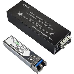 Elenzk Micro Gigabit Fiber Media Converter, 10/100/1000Mbps Ethernet to SFP, 1310nm SM 20km, DC 5V USB-C Powered, Ultra Compact