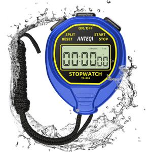 Waterproof Stopwatch Timer, Large Display Simple Silent Stop Watch with ON/Off Function No Clock No Calendar No Alarm Basic Operation for Sports Coaches Swimming Running Training, Blue