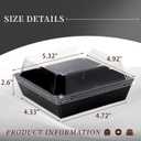 150 Pack Small Charcuterie Boxes with Clear Lids - To Go Paper Mini Charcuterie Box, Disposable Food Containers, 5 Inch Dessert Boxes - Sandwich, Cookie, Cake Slice, Strawberries (Black)