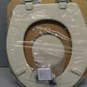 Bemis 500EC Durable Wood Toilet Seat with Easy Clean Hinges, Made in USA, Round, Bone