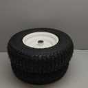 (2-Pack) 16x6.50-8 Pneumatic Tires on Rim - Universal Fit Lawn Mower and Yard Tractor Wheels - With Chevron Turf Treads - 3" Centered Hub and 3/4" Bushings - 396 lbs Max Weight Capacity