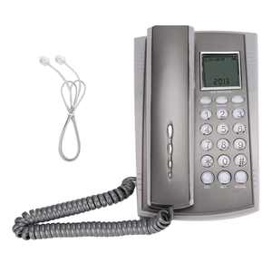 Wall Telephone,Corded Telephone Wall Mount Desktop Corded Caller ID Telephone,LCD Display Landline Telephone for Home Office Hotel Call Center,Gray